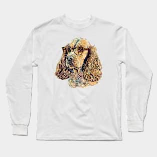 Unleash the Scholar Within: Specs & Spaniel Long Sleeve T-Shirt